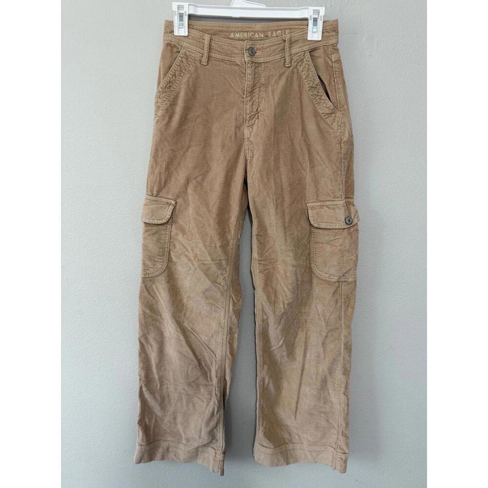 American Eagle super high rise baggy wide leg cargos size  2 regular